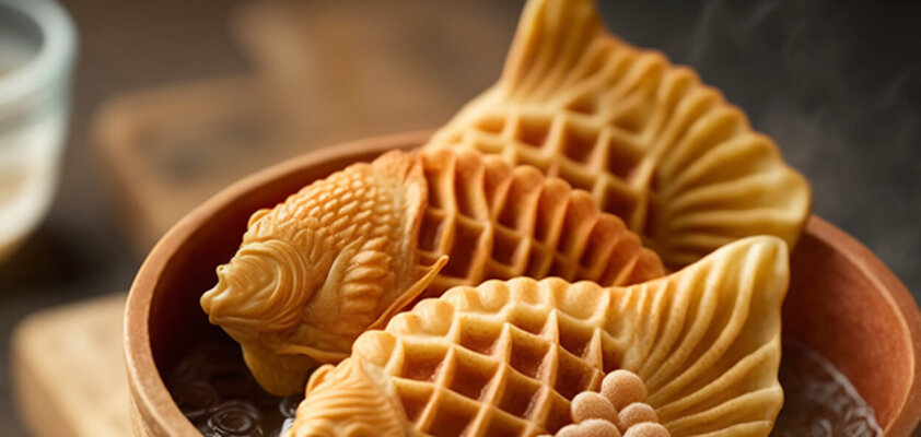 Taiyaki - Japanese fish waffles with a delicious filling