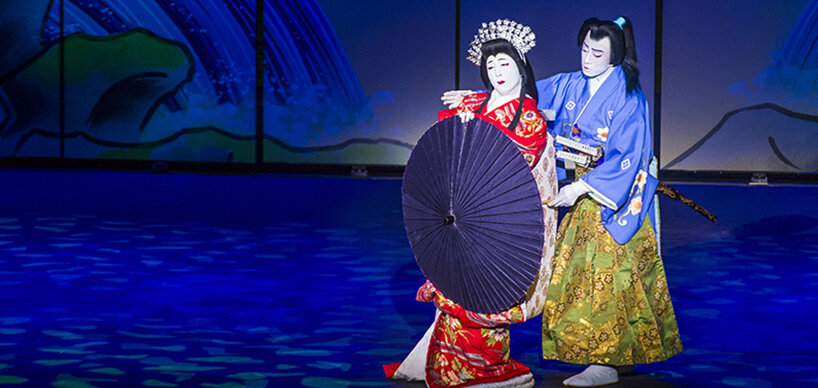 Zwei Schauspieler in Kabuki Theater 