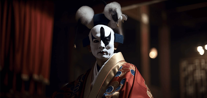 Kabuki Schauspieler in Theater 