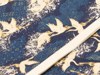 Japanpapier Chiyogami, Kraniche auf Blau