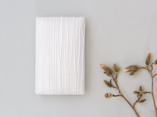 Japanische Vase Act/ fabric, weiß