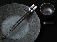 Japanische Essst&auml;bchen Aoyama Blue, Ebenholz, mit Ablage