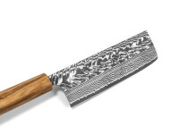 Damascus knife Nakiri 165 SG2, 63 layers, olive