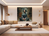 Wandbild Zazen #3, japanische Meditation, farbig, 1:1