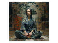 Wandbild Zazen #3, japanische Meditation, farbig, 1:1...