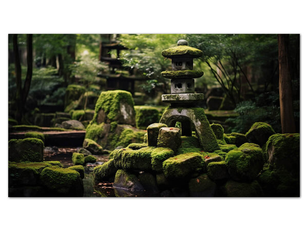 Wandbild Nihonteien #2, japanischer Garten, farbig, 16:9