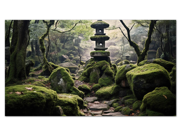 Wandbild Nihonteien #4, japanischer Garten, farbig, 16:9