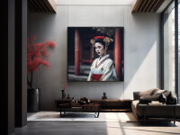 Wandbild Geisha #2, farbig, 1:1