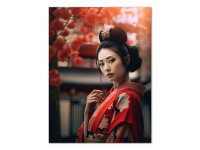 Wandbild Geisha #3, farbig, 3:4 Alu Dibond Druck 30 x 40 cm