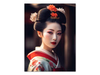 Wandbild Geisha #4, farbig, 3:4 Alu Dibond Druck 30 x 40 cm
