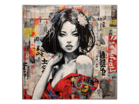 Wandbild Nihon no Pop Art #1, farbig 1:1 Alu Dibond Druck...