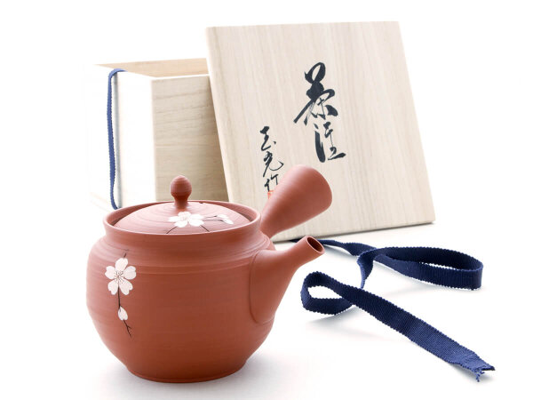 Japanische Teekanne Tokoname Sakura Momo mit Geschenkbox
