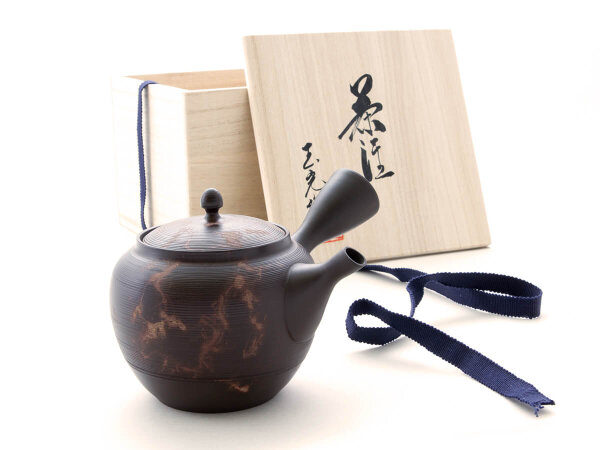 Japanische Teekanne Tokoname Mokake  mit Geschenkbox