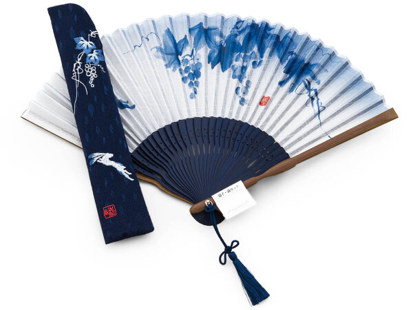 Handfächer Kirameku, blau