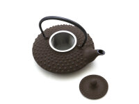 Japanische Teekanne Gusseisen Hira Arare, 0,5 l, Braun