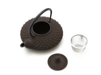 Japanische Teekanne Gusseisen Hira Arare, 0,5 l, Braun