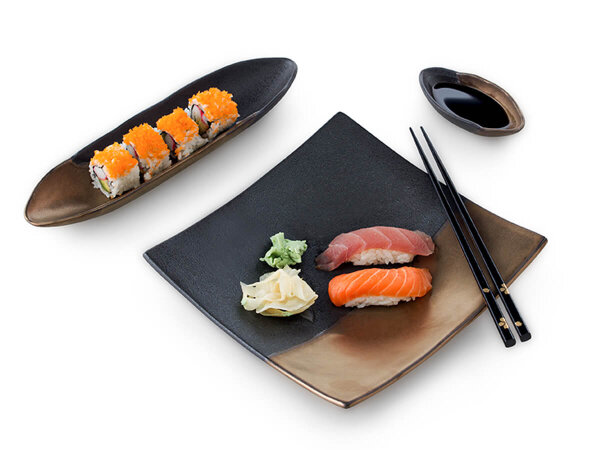 Japanisches Sushi-Set HAKUBAI Japan Sushiset 6er Geschenk Set mit Essstäbchen 